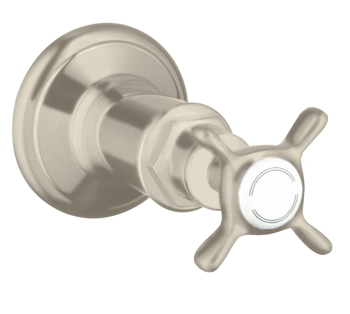 Hansgrohe AXOR Montreux Absperrventil Unterputz, Brushed Nickel, Anschluss DN15/DN20, Geräuschgruppe II