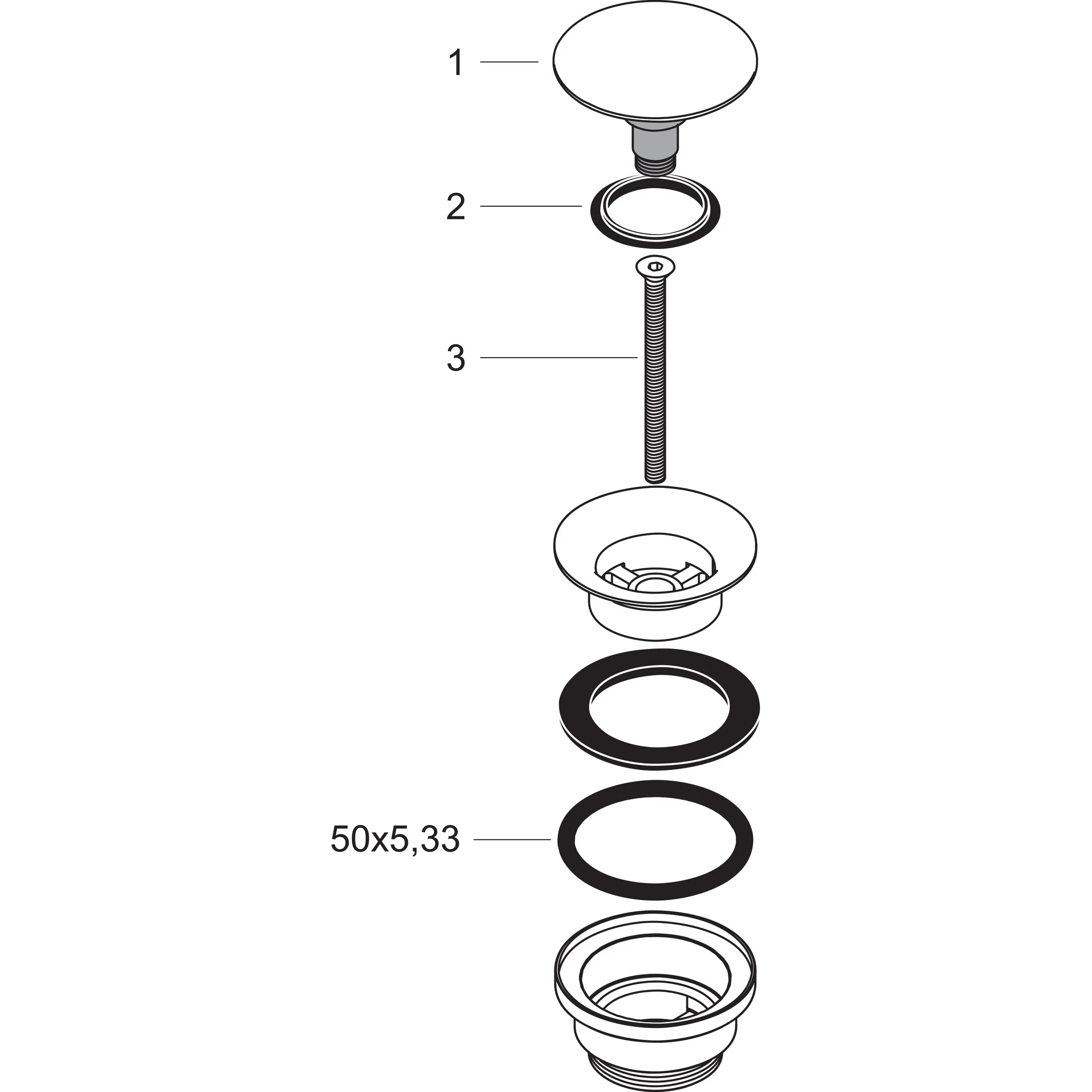 Ablaufventil push-open DN32 chrom mit Überlaufloch