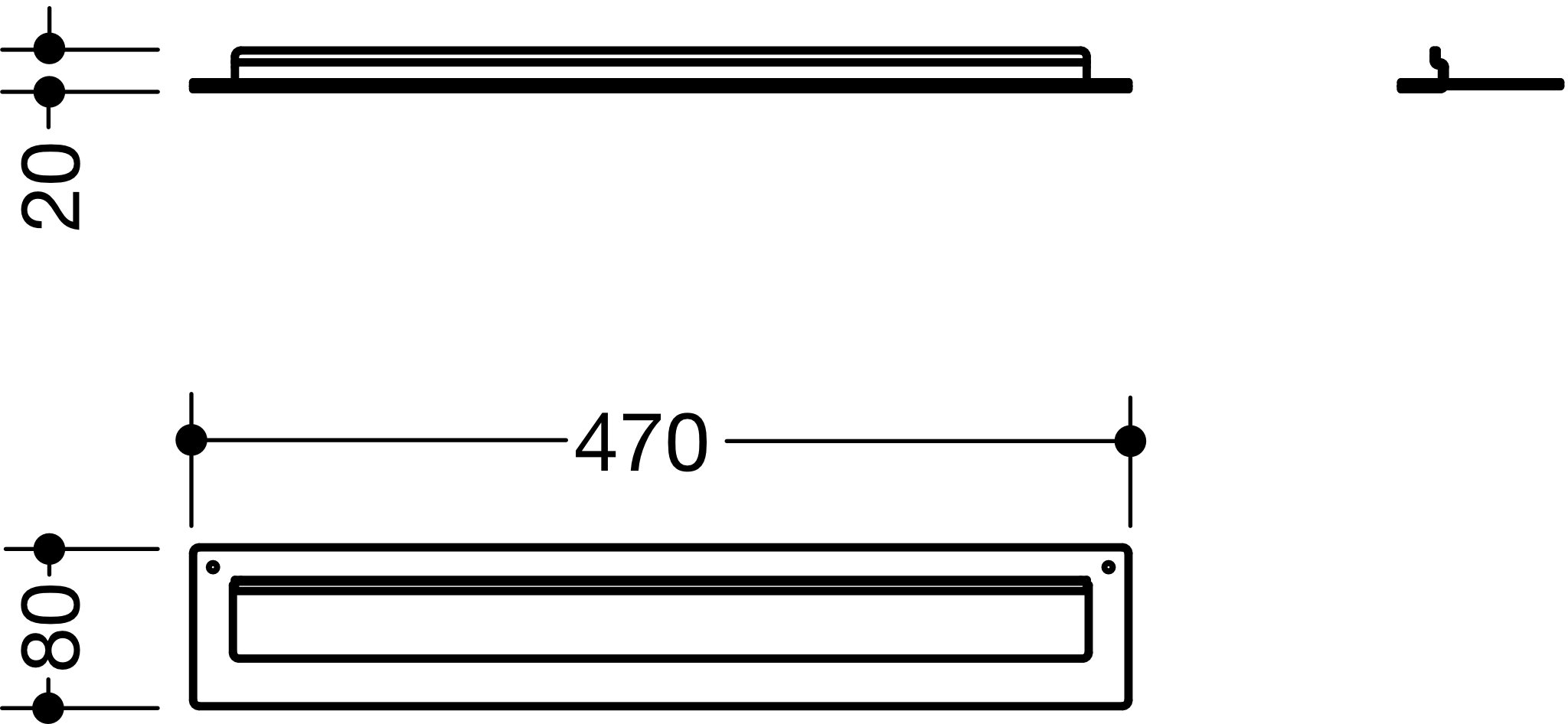 HEWI Handtuchhalter pulverbeschichtet 950.13.0026 SC 47 cm