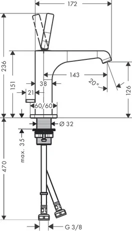 Waschtischmischer 125 Axor Citterio E chrom