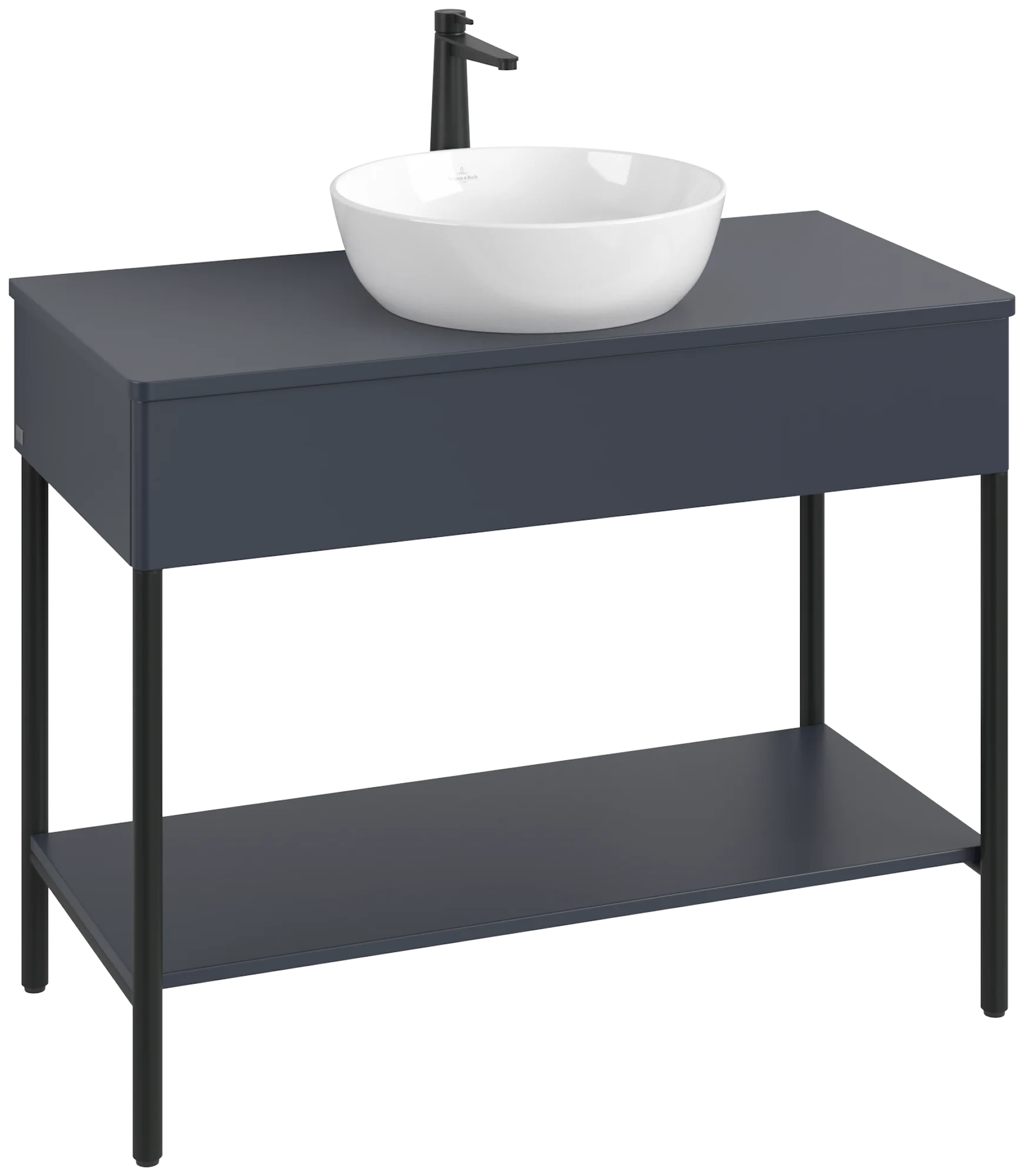 Villeroy & Boch Waschbeckenunterschrank Artis, 1000x782x500 mm, Midnight Blue Matt Lacquer, Push-to-open Funktion, mit Hahnlochbohrung Villeroy & Boch Waschbeckenunterschrank Artis, 1000x782x500 mm, Midnight Blue Matt Lacquer, Push-to-open Funktion, mit Hahnlochbohrung