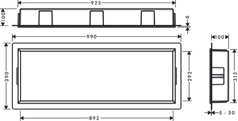 XtraStoris Original Wandnische mit integrier.Rah.300 x 900 x 100 mm BG