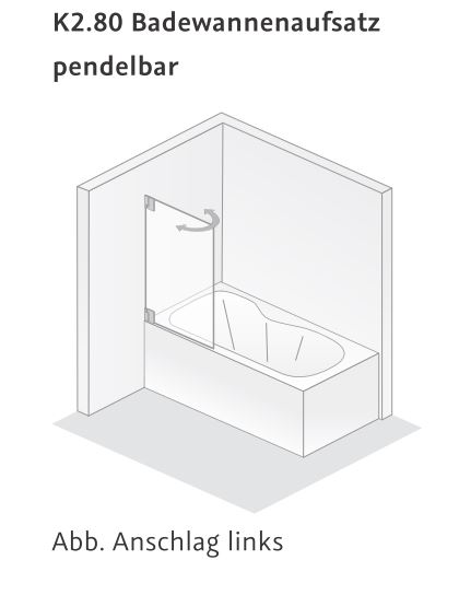HSK Badewannenaufsatz pendelbar 1-teilig „K2“ Glas Grau HSK Badewannenaufsatz pendelbar 1-teilig „K2“ Glas Grau