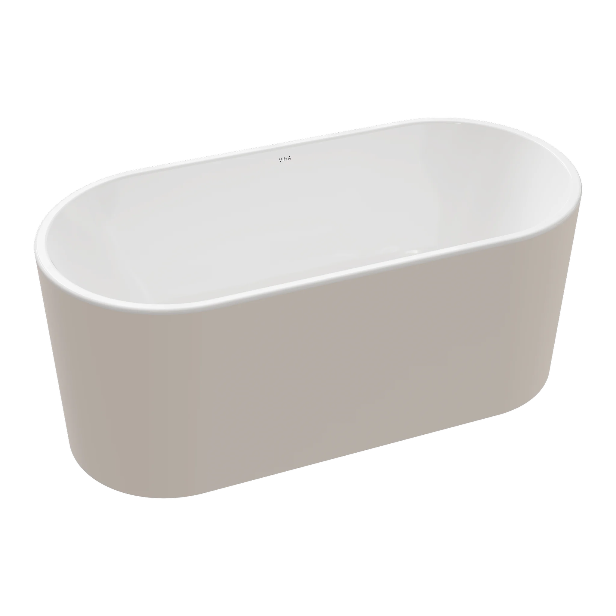 VitrA Geo freistehende Badewanne oval 170 x 80 cm Weißen Hochglanz / Taupe Matt