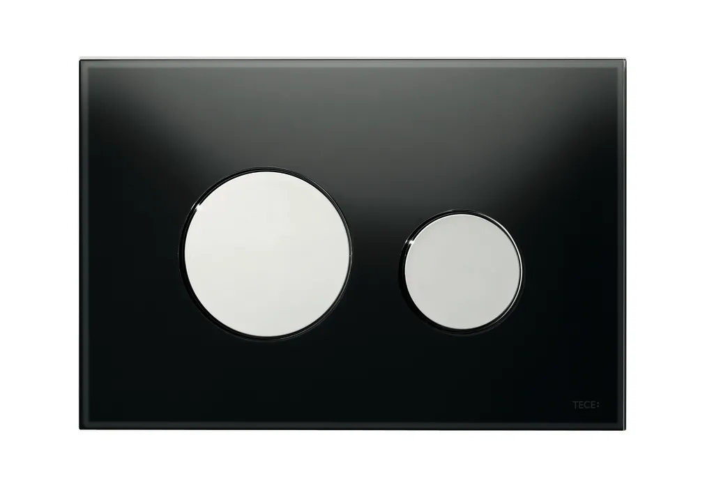 loop WC-Betätigungsplatte Zweimengen Glas schw. glzd. Tasten Chr. glzd. loop WC-Betätigungsplatte Zweimengen Glas schw. glzd. Tasten Chr. glzd.