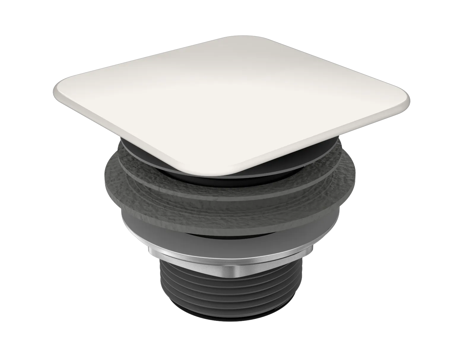 Mod. 3905 Permanentablaufventil mit emailliertem eckigem Deckel, alpinweiß Mod. 3905 Permanentablaufventil mit emailliertem eckigem Deckel, alpinweiß