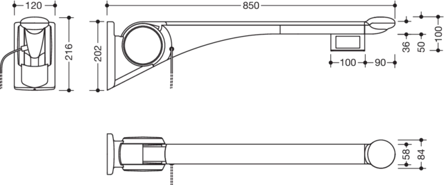 HEWI Stützklappgriff „Serie 802 LifeSystem“