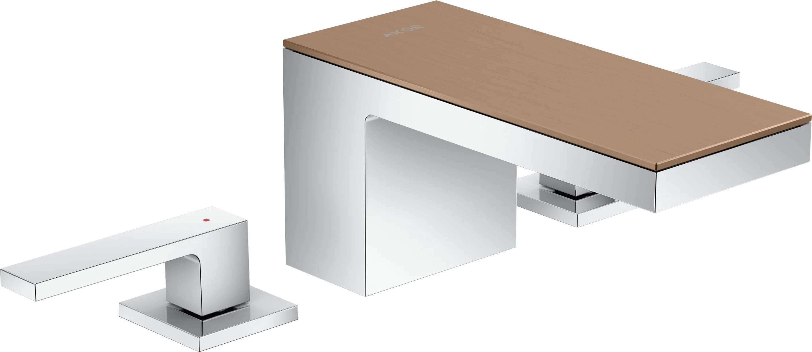 Hansgrohe AXOR MyEdition 3-Loch Waschtischarmatur Chrom, Ausladung 151 mm, Auslaufhöhe 70 mm, Hebelgriff, PowderRain Strahlart, max. Durchfluss 5 l/min, DN15 Anschluss