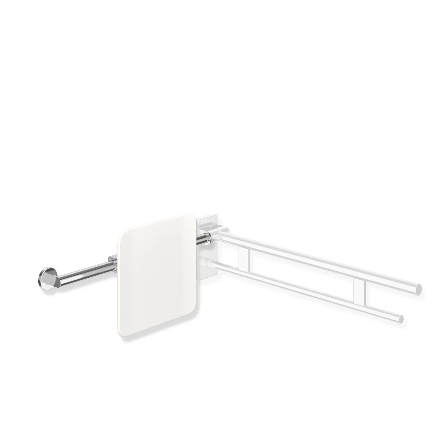 Rückenst., Sys 900, T:150, re Wand, li SK-Griff (A), chrom signalweiß Rückenst., Sys 900, T:150, re Wand, li SK-Griff (A), chrom signalweiß