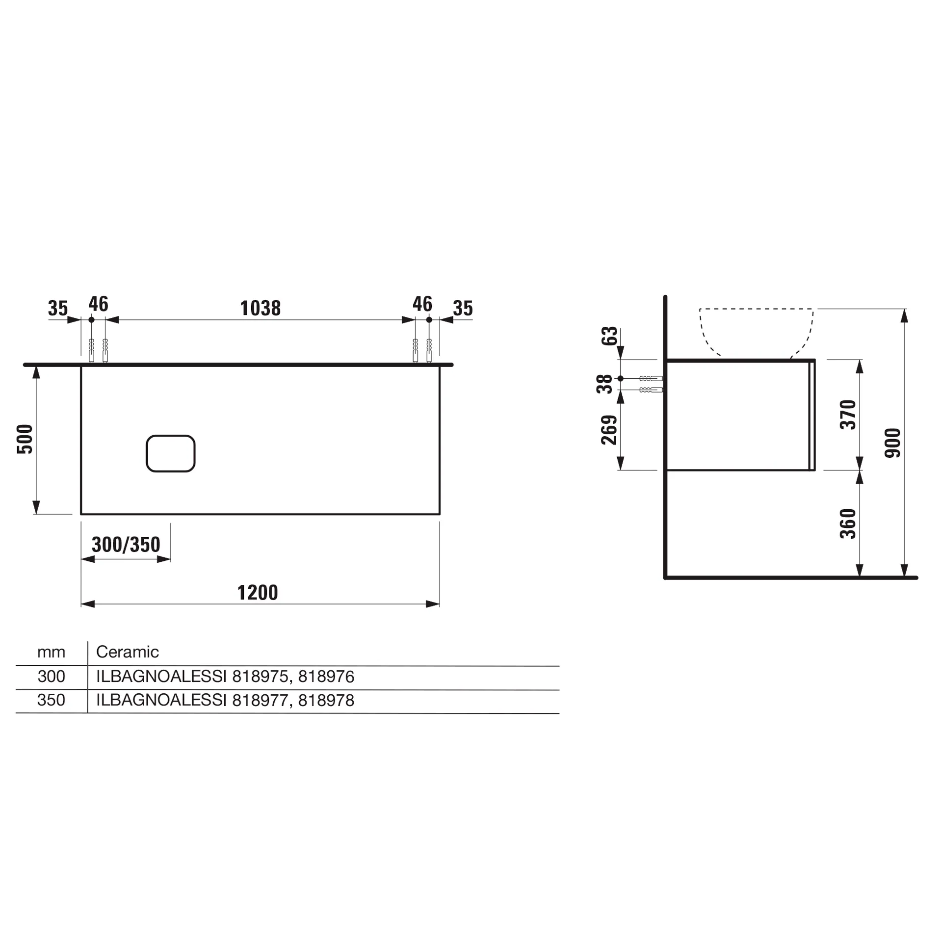 Laufen Schubladenelement „Ilbagnoalessi“ 1200 × 370 × 500 mm Perlbeige, ohne Hahnlochbohrung, links Laufen Schubladenelement „Ilbagnoalessi“ 1200 × 370 × 500 mm Perlbeige, ohne Hahnlochbohrung, links