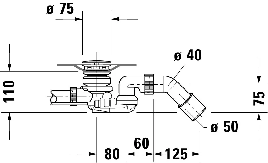 Duravit Ab- und Überlaufgarnitur für Badewannen mit Zulauf Modell 791228 Duravit Ab- und Überlaufgarnitur für Badewannen mit Zulauf Modell 791228