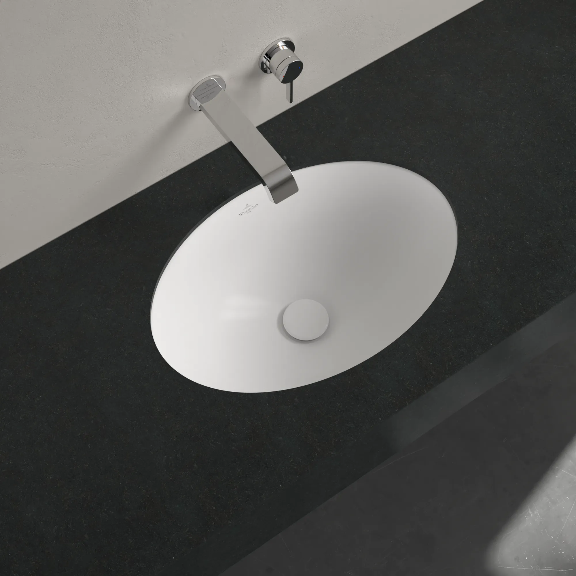 Villeroy & Boch Unterbauwaschbecken Loop & Friends, oval, Stone White CeramicPlus, 485 x 325 x 215 mm, TitanCeram, matt, ohne Überlauf