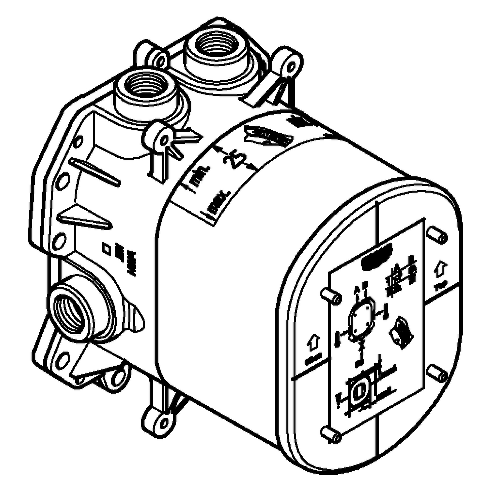 Unterputz-Universal-Thermostatbatterie Rapido T 35500, für Fertigmontagesets Grohtherm Special
