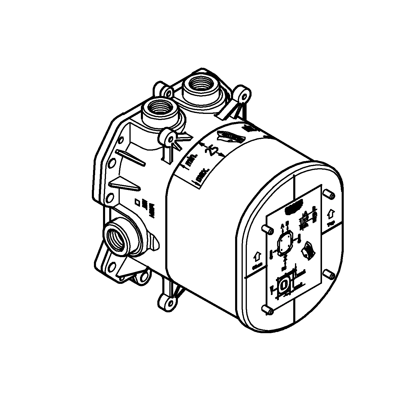 Unterputz-Universal-Thermostatbatterie Rapido T 35500, für Fertigmontagesets Grohtherm Special