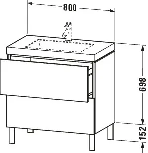 Duravit Waschtischunterschrank bodenstehend „L-Cube“ 80 × 69,8 × 48 cm Nussbaum gebürstet Duravit Waschtischunterschrank bodenstehend „L-Cube“ 80 × 69,8 × 48 cm Nussbaum gebürstet