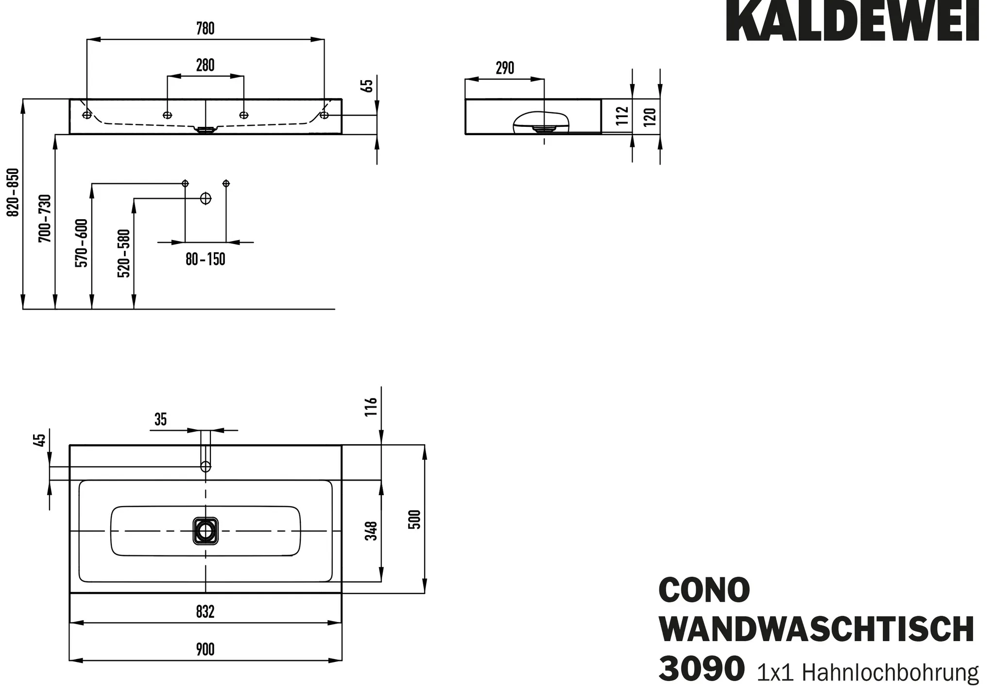 Doppelwaschtisch „Cono“ 90 × 50 cm, mittig, ohne Überlauf, mit Hahnlochbohrung in cool grey 30 mit Perl-Effekt Doppelwaschtisch „Cono“ 90 × 50 cm, mittig, ohne Überlauf, mit Hahnlochbohrung in cool grey 30 mit Perl-Effekt