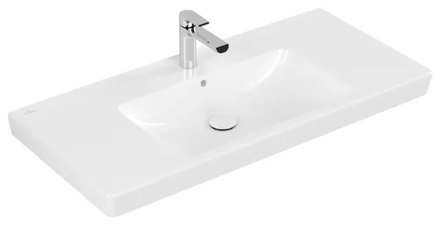 Villeroy & Boch Wandwaschtisch geschliffen „Subway 2.0“ 1000 × 480 × 180 mm, mit Hahnlochbohrung, Hahnlochposition mittig, mit Hahnlochbank in Weiß Alpin Villeroy & Boch Wandwaschtisch geschliffen „Subway 2.0“ 1000 × 480 × 180 mm, mit Hahnlochbohrung, Hahnlochposition mittig, mit Hahnlochbank in Weiß Alpin