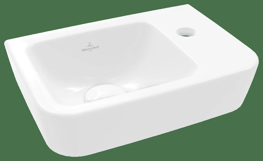Villeroy & Boch Handwaschbecken Compact O.novo 434337 Eckig, 360x250mm, Becken links, Weiß Alpin Villeroy & Boch Handwaschbecken Compact O.novo 434337 Eckig, 360x250mm, Becken links, Weiß Alpin