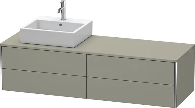 Duravit Waschtischunterschrank wandhängend „XSquare“ 160 × 40 × 54,8 cm Steingrau Seidenmatt