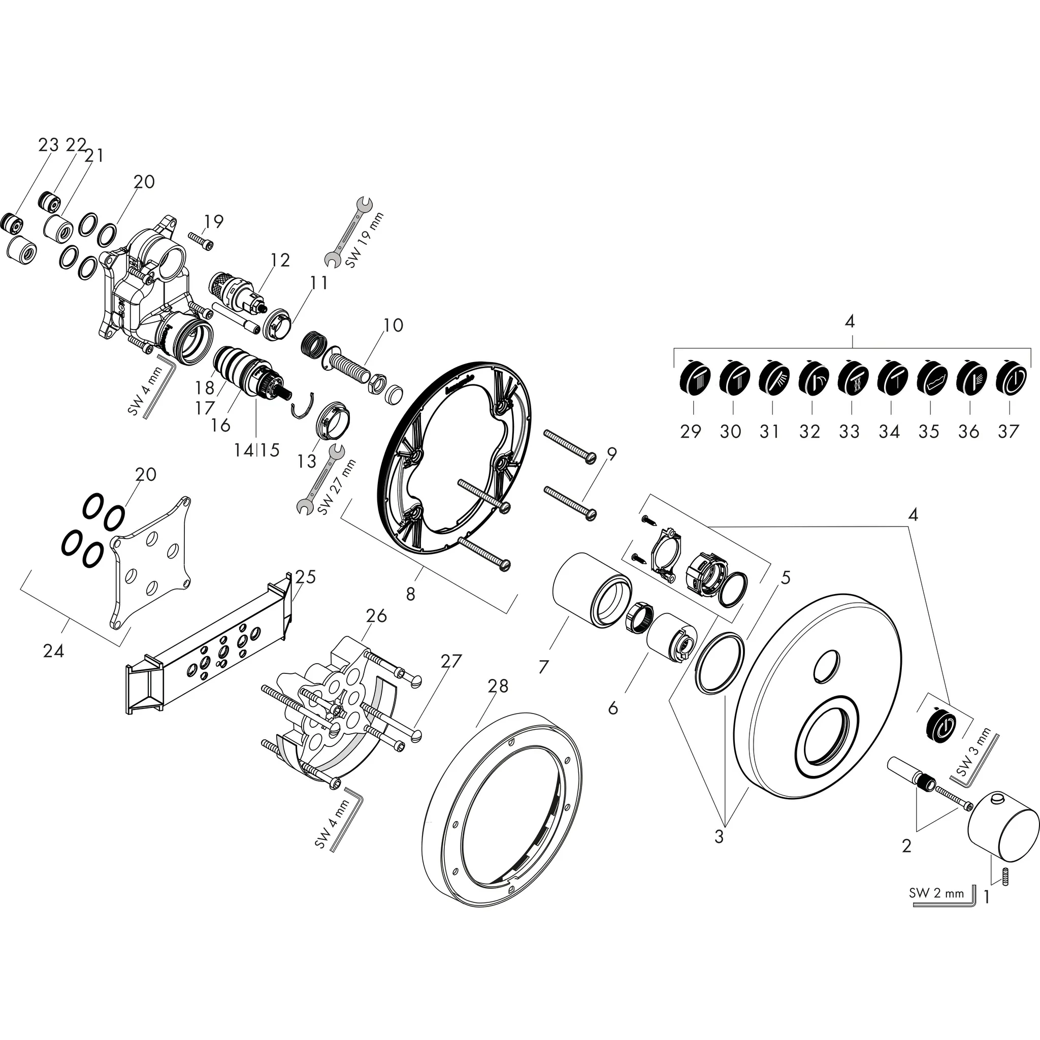 Hansgrohe AXOR ShowerSelect Thermostat Unterputz rund für 1 Verbraucher, Brushed Nickel Hansgrohe AXOR ShowerSelect Thermostat Unterputz rund für 1 Verbraucher, Brushed Nickel