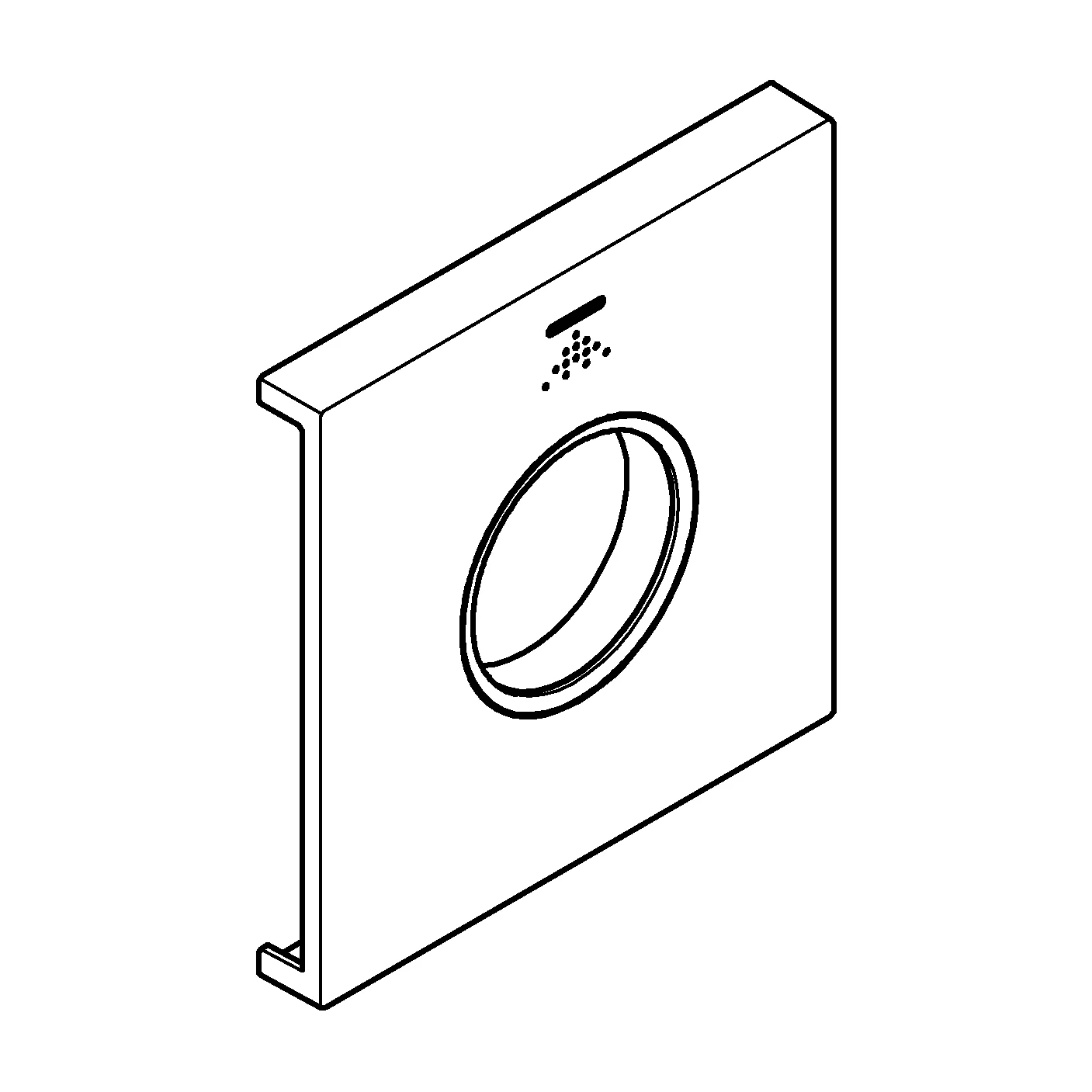 Metallplatte Grohtherm Aqua Tiles 107173, Symbol Kopfbrause 5, für Grohtherm Aqua Tiles Unterputz-Thermostate, chrom