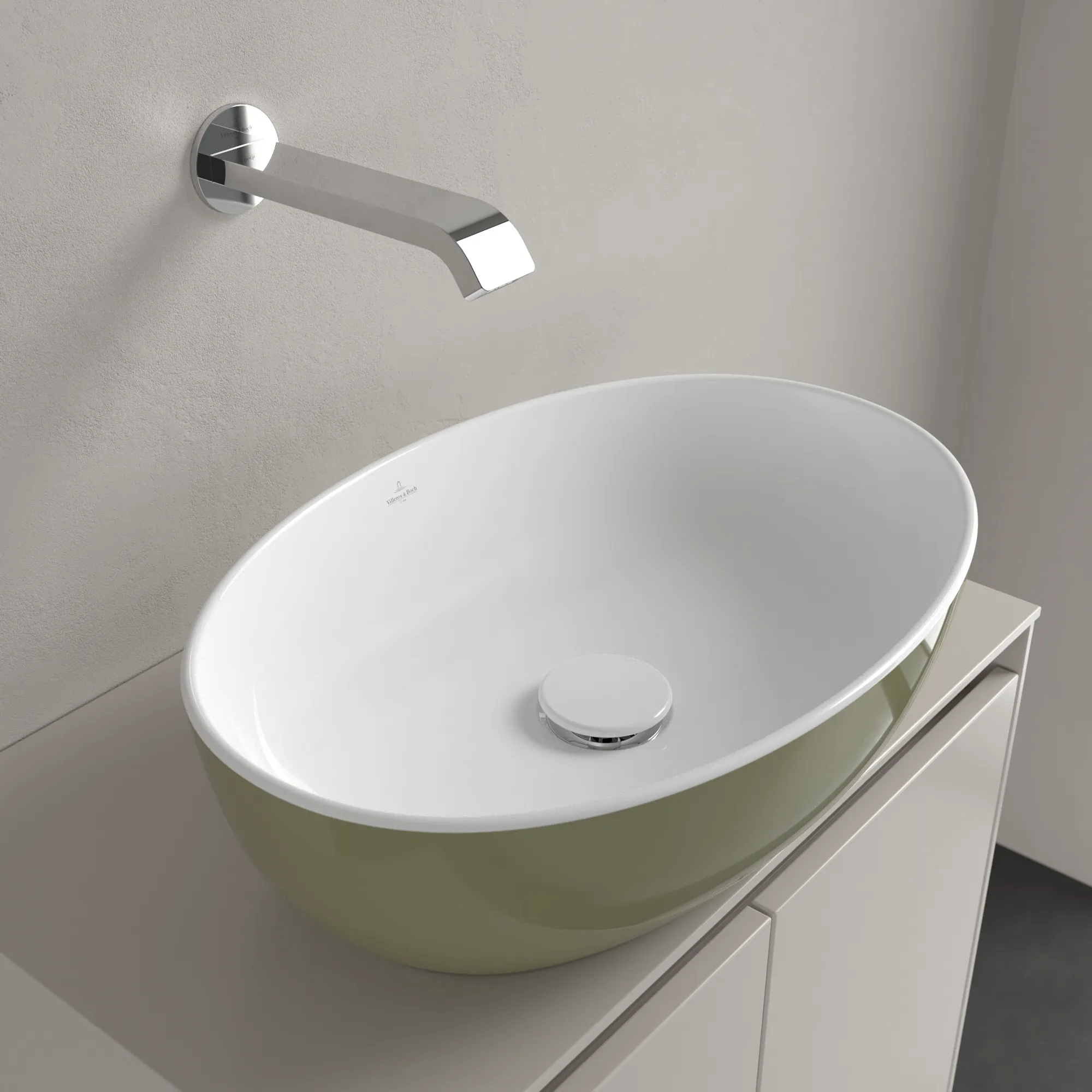 Villeroy & Boch Aufsatzwaschtisch „Artis“ 480 × 325 × 135 mm in Sage Green Villeroy & Boch Aufsatzwaschtisch „Artis“ 480 × 325 × 135 mm in Sage Green