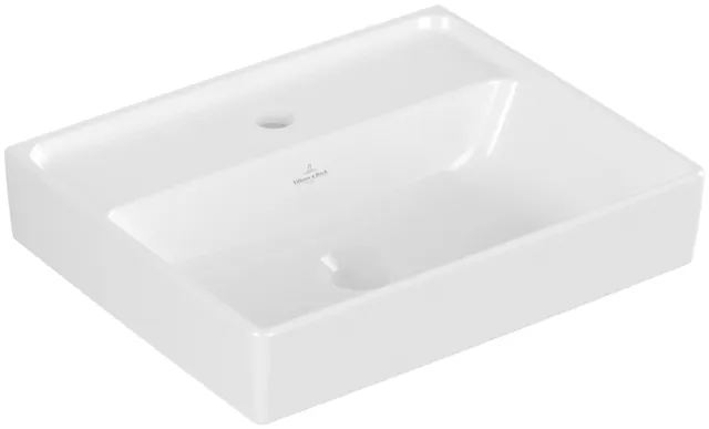 Villeroy & Boch Handwaschbecken aus TitanCeram „Collaro“ 450 × 370 × 150 mm, mit Hahnlochbohrung, Hahnlochposition mittig in Weiß Alpin Villeroy & Boch Handwaschbecken aus TitanCeram „Collaro“ 450 × 370 × 150 mm, mit Hahnlochbohrung, Hahnlochposition mittig in Weiß Alpin
