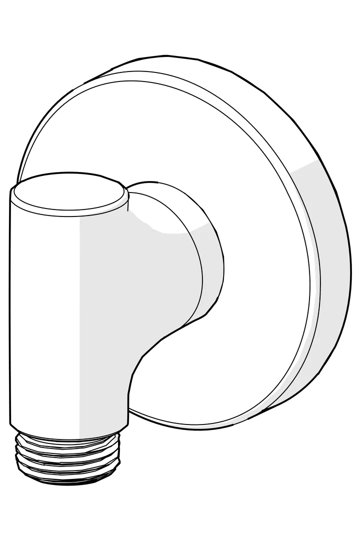 Hansa Wandanschlussbogen Hansa 2900-33 Rosette rund Matt-Schwarz