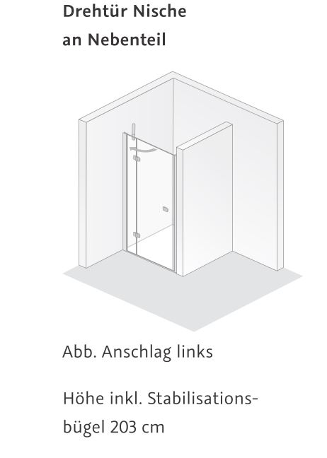 HSK teilgerahmte Drehtür „Premium Softcube“ Glas Nebel, H: 2000 mm HSK teilgerahmte Drehtür „Premium Softcube“ Glas Nebel, H: 2000 mm