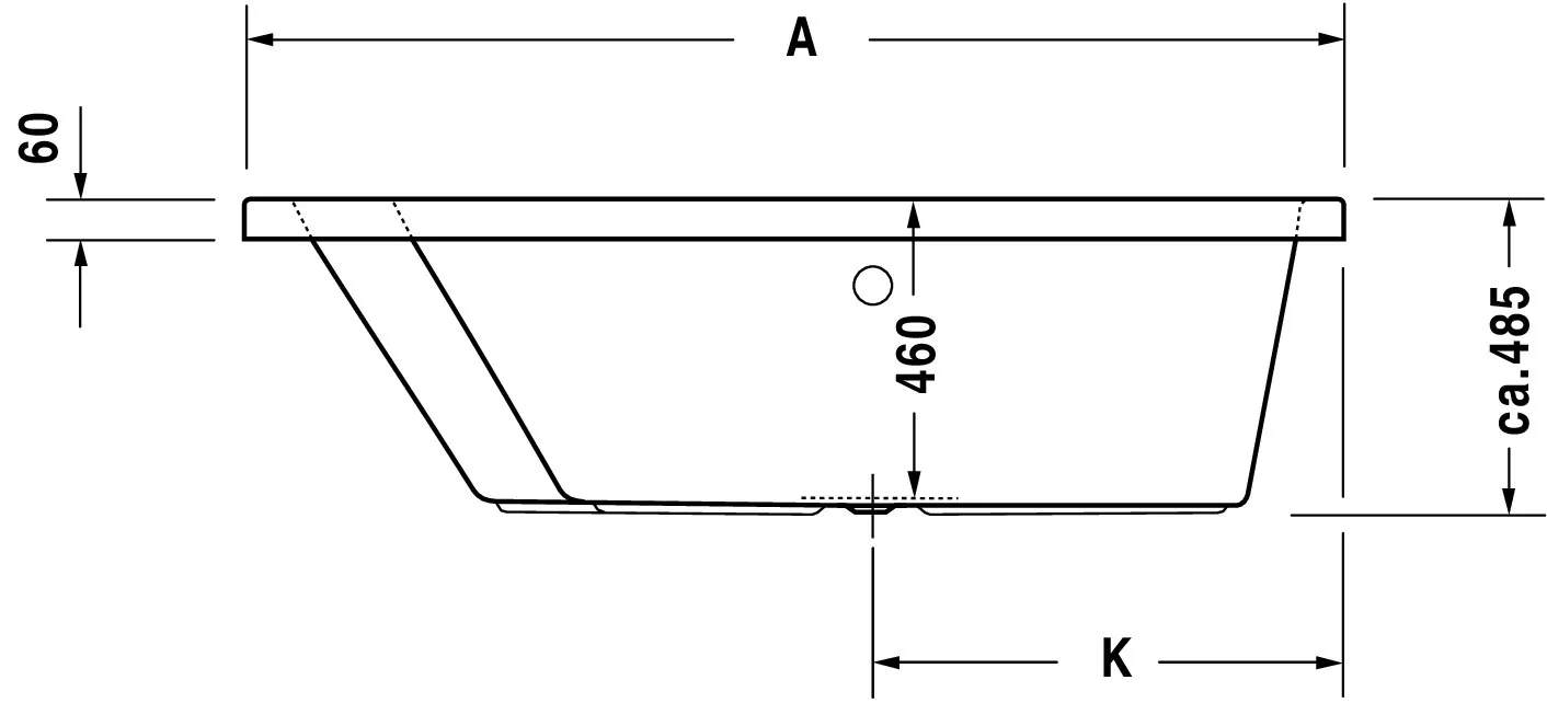 Duravit Badewanne „Paiova“ sonderform 170 × 130 cm, links