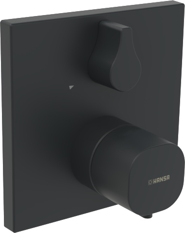 HansaLIVING Wannen- und Brausearmatur Hansacolour FM Set f. Wafü/Br. 8114 Rosette eckig Matt-Schwarz