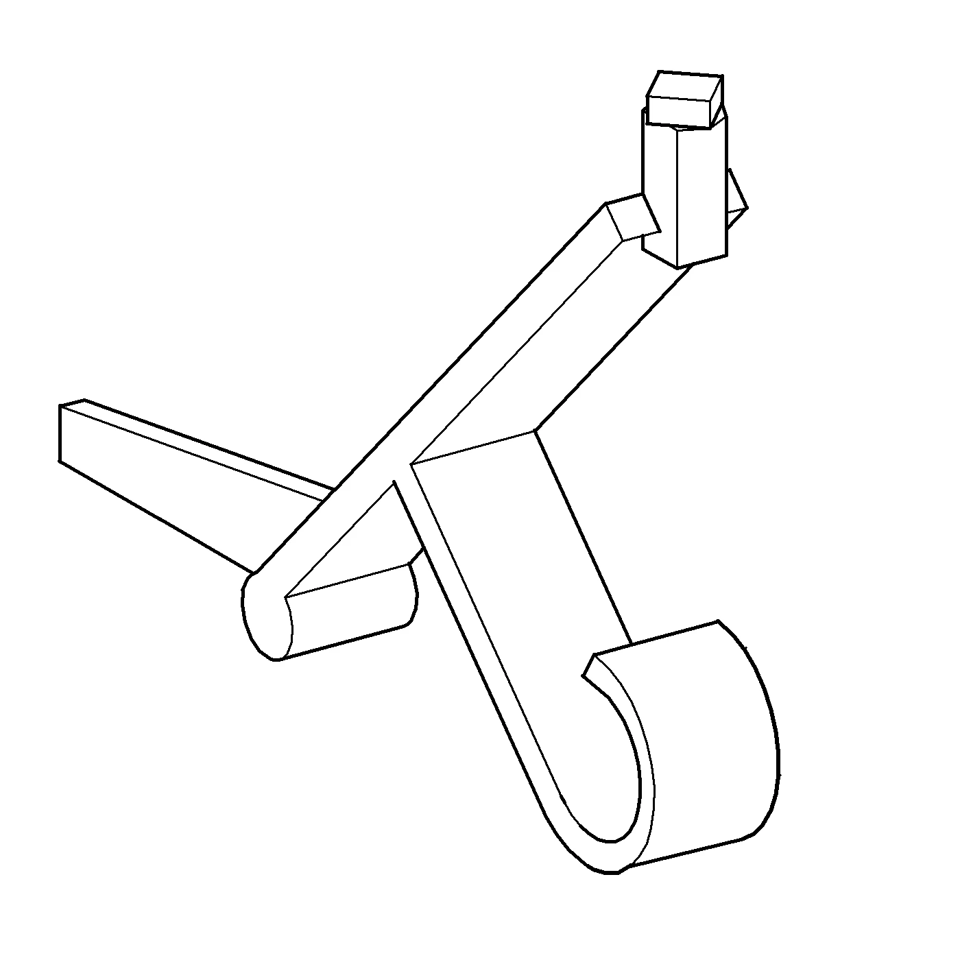 Hebel 43519, für Wandeinbau-Spülkasten 6-9l