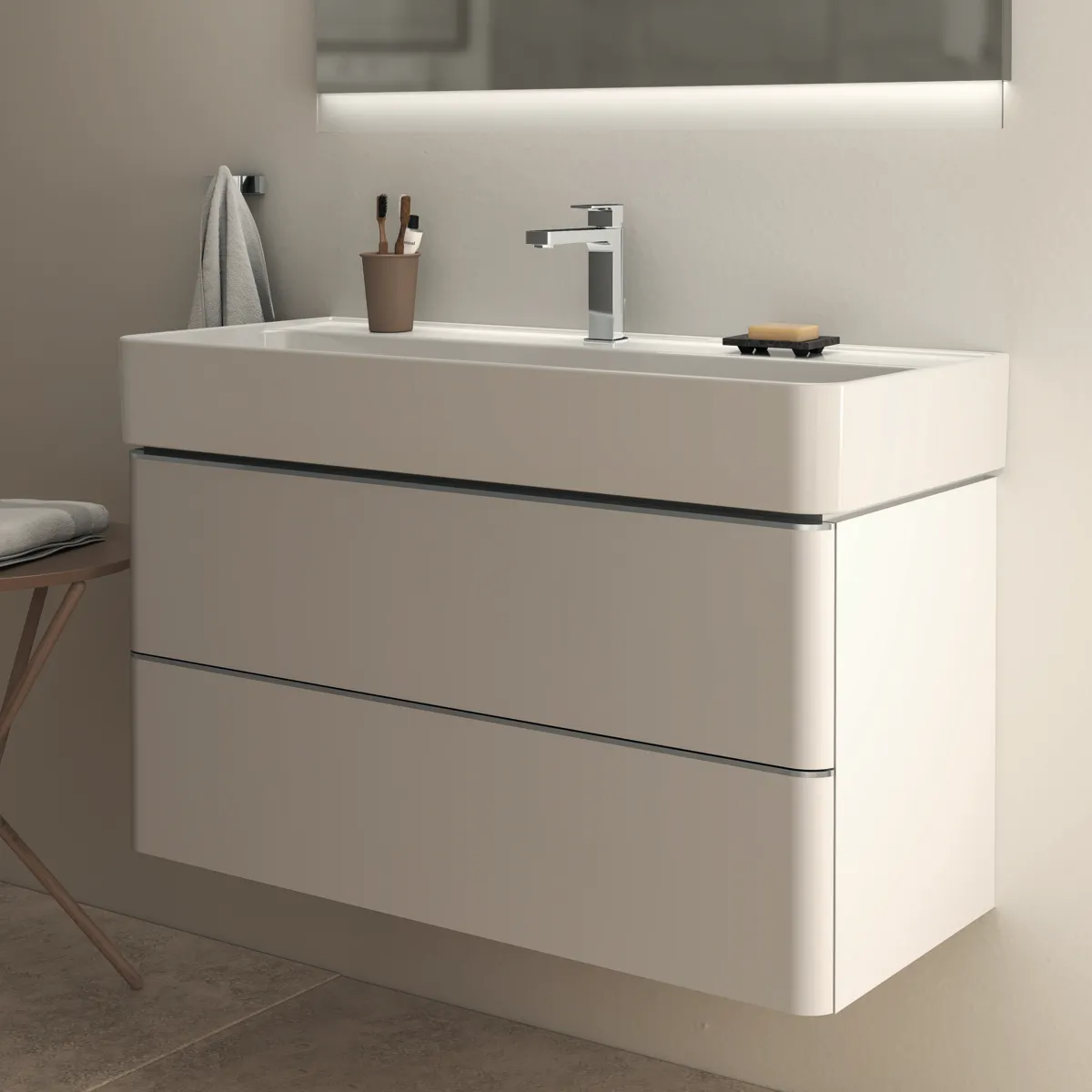 Waschbecken „StradaII“ 100 × 43 × 17 cm, Hahnlochposition mittig Waschbecken „StradaII“ 100 × 43 × 17 cm, Hahnlochposition mittig