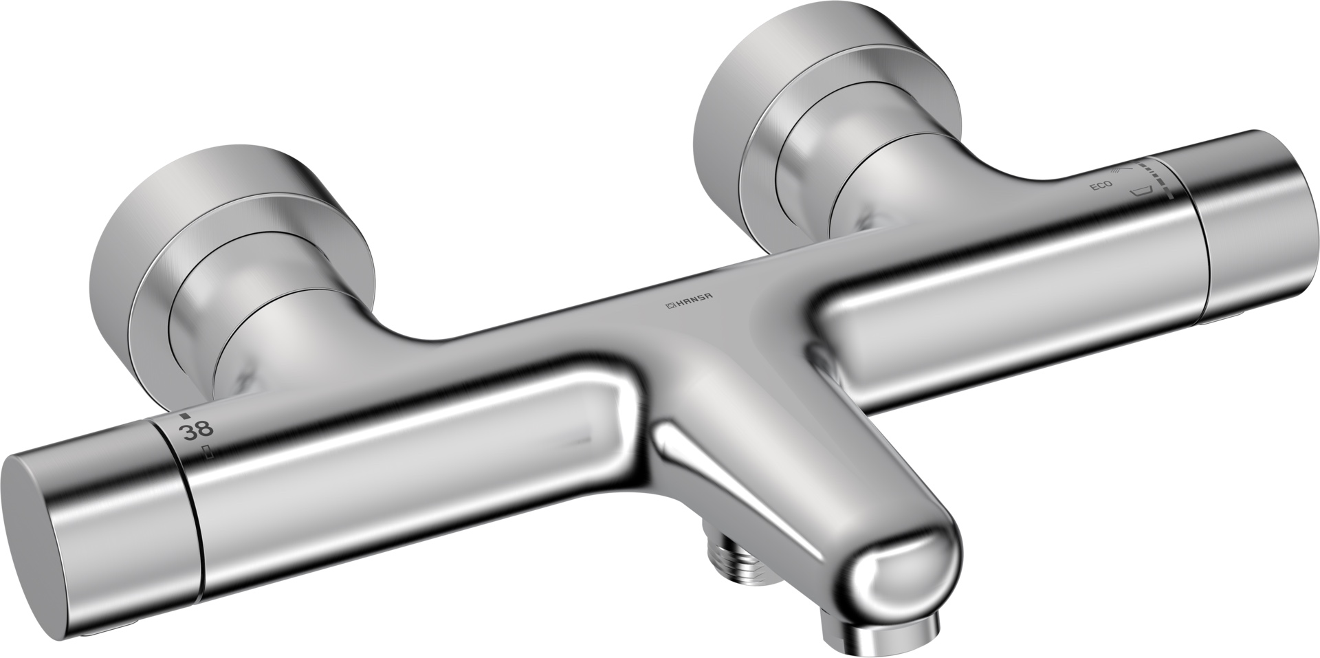 Zweihand-Wannenarmatur „Prisma“ Ausladung 180 mm in Stahl gebürstet Zweihand-Wannenarmatur „Prisma“ Ausladung 180 mm in Stahl gebürstet