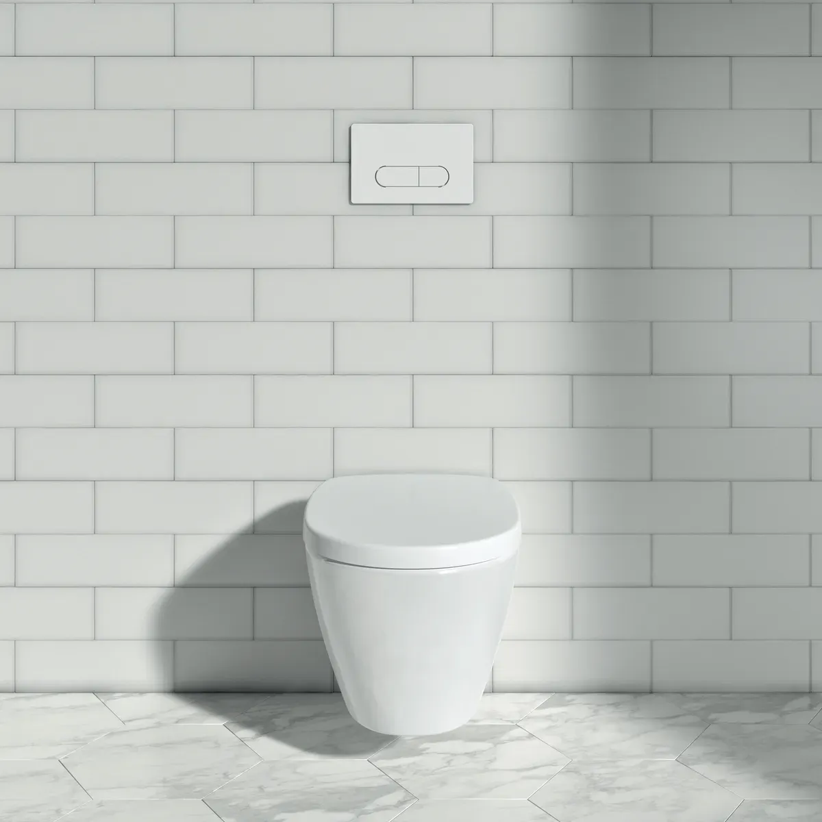 Set WC mit WC-Sitz Softclose spülrandlos „Connect“ 360 × 340 × 540 mm
