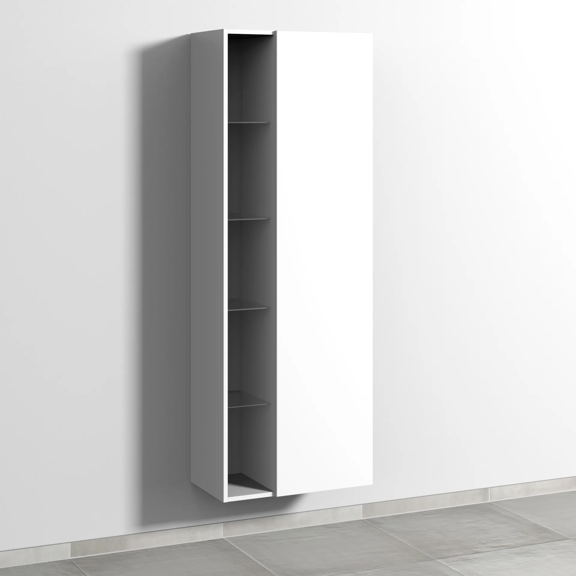 Sanipa Stauraumschrank „3way“ 600 × 1700 × 345 mm Anschlag rechts, in Weiß-Soft, Anschlag rechts