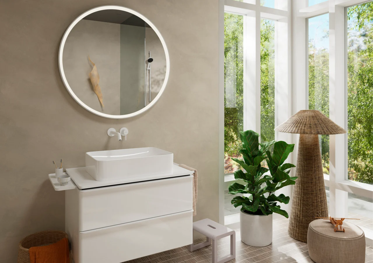 Hansgrohe Xelu Q Konsole, 780x540 mm, mittiger Beckenausschnitt, weiß hochglänzend