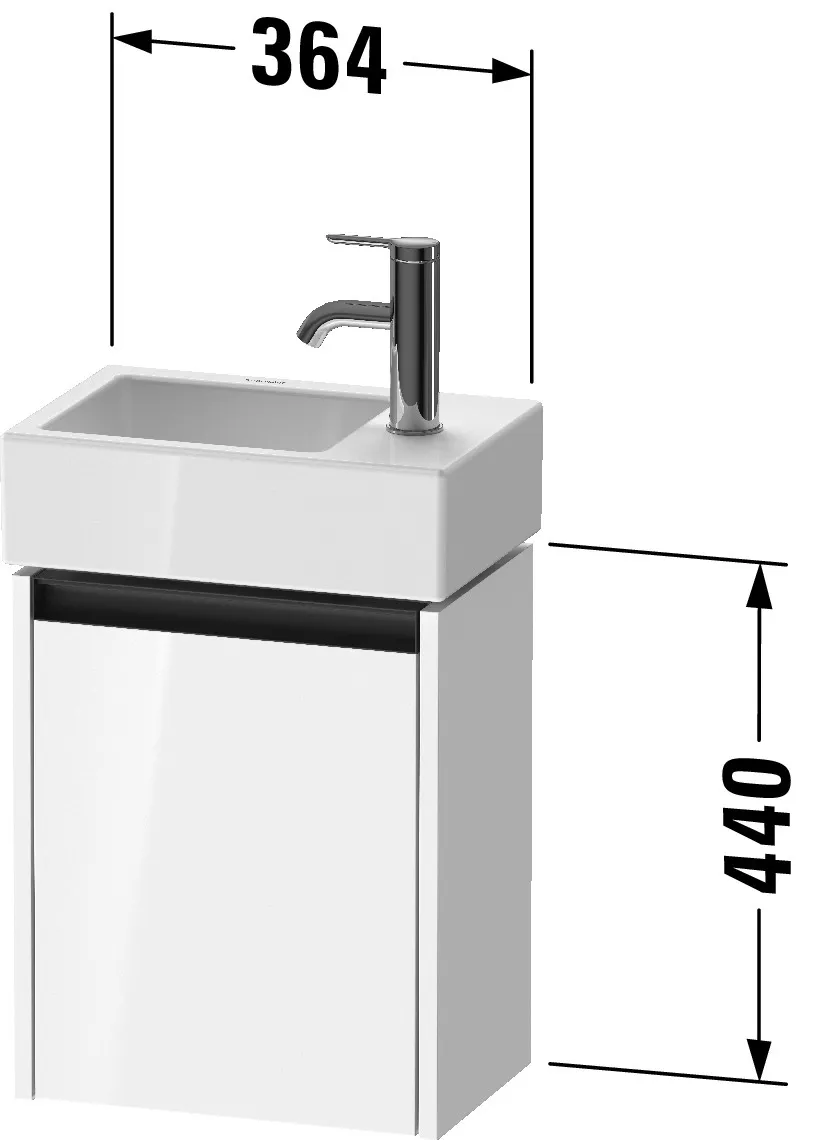 Duravit Waschtischunterschrank wandhängend „Ketho.2“ 36,4 × 44 × 23,8 cm in Betongrau Matt