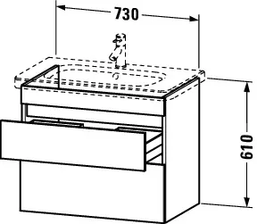 Duravit Waschtischunterschrank wandhängend „DuraStyle“ 73 × 61 × 36,8 cm
