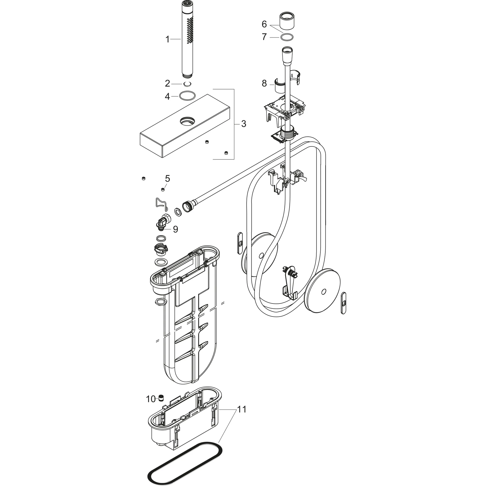 Wannenrandset Axor Edge mit sBox und Handbrause chrom Wannenrandset Axor Edge mit sBox und Handbrause chrom