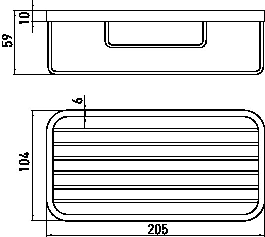 emco Schwammkorb „system 2“, Form rechteckig 20,5 × 10,4 × 6 cm in chrom