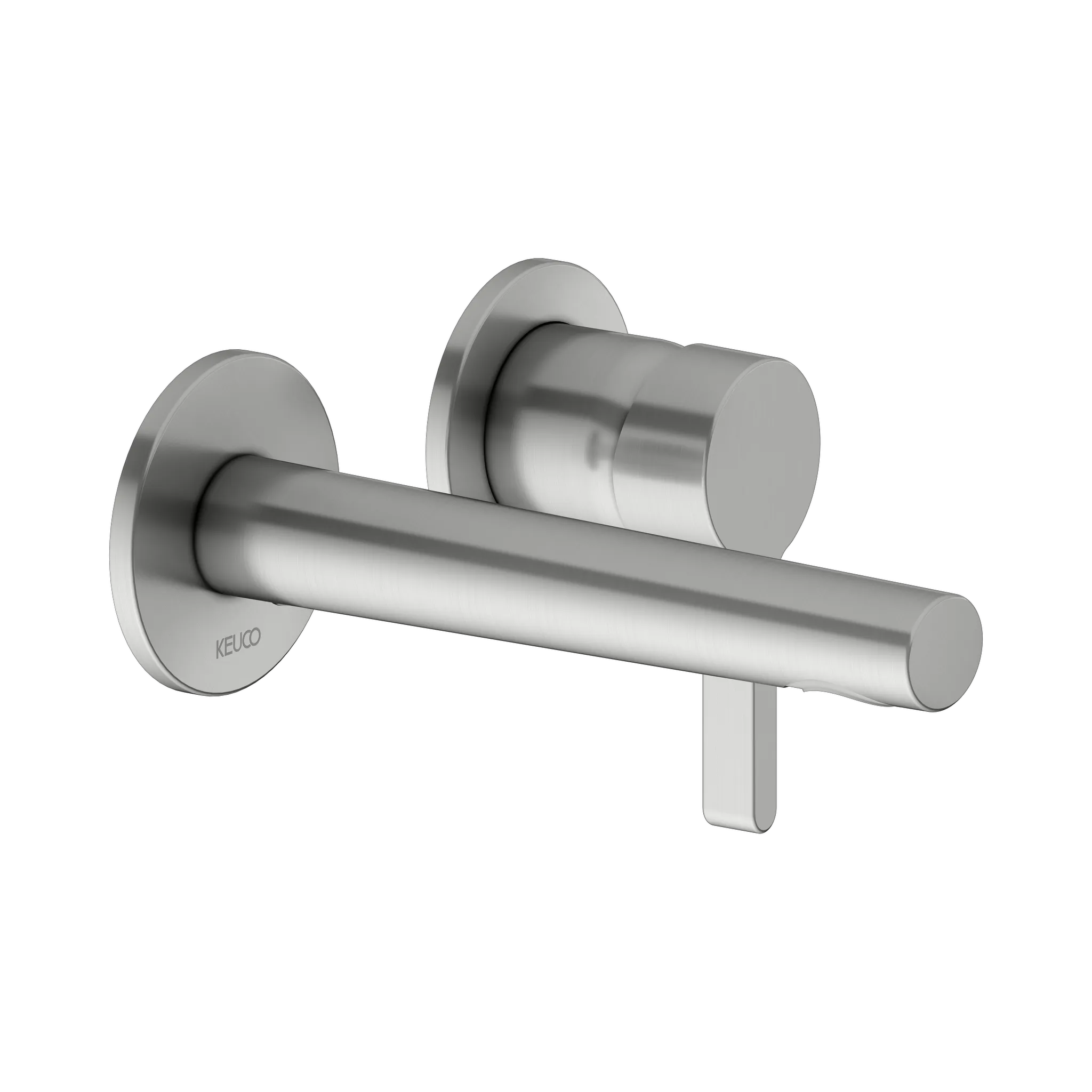 KEUCO EDITION 400 Einhebel-Waschtischmischer Unterputz 2 Loch Wandmontage Ausladung 165 mm Edelstahl-finish