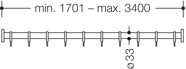 HEWI Duschvorhangstange „Serie 801“