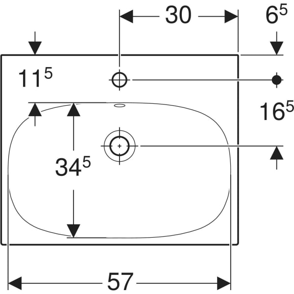 Wandwaschtisch „Acanto“, rechteckig 60 × 48,2 cm in weiß alpin Wandwaschtisch „Acanto“, rechteckig 60 × 48,2 cm in weiß alpin