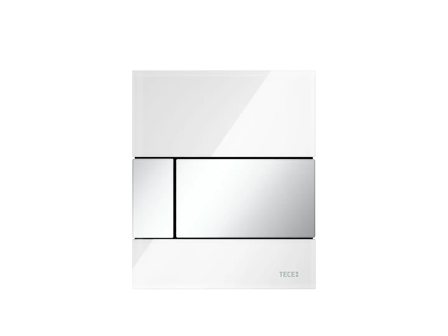 square Urinal-Betätigungsplatte mit Kart., Glas weiß glzd, Tasten Chrom glzd square Urinal-Betätigungsplatte mit Kart., Glas weiß glzd, Tasten Chrom glzd