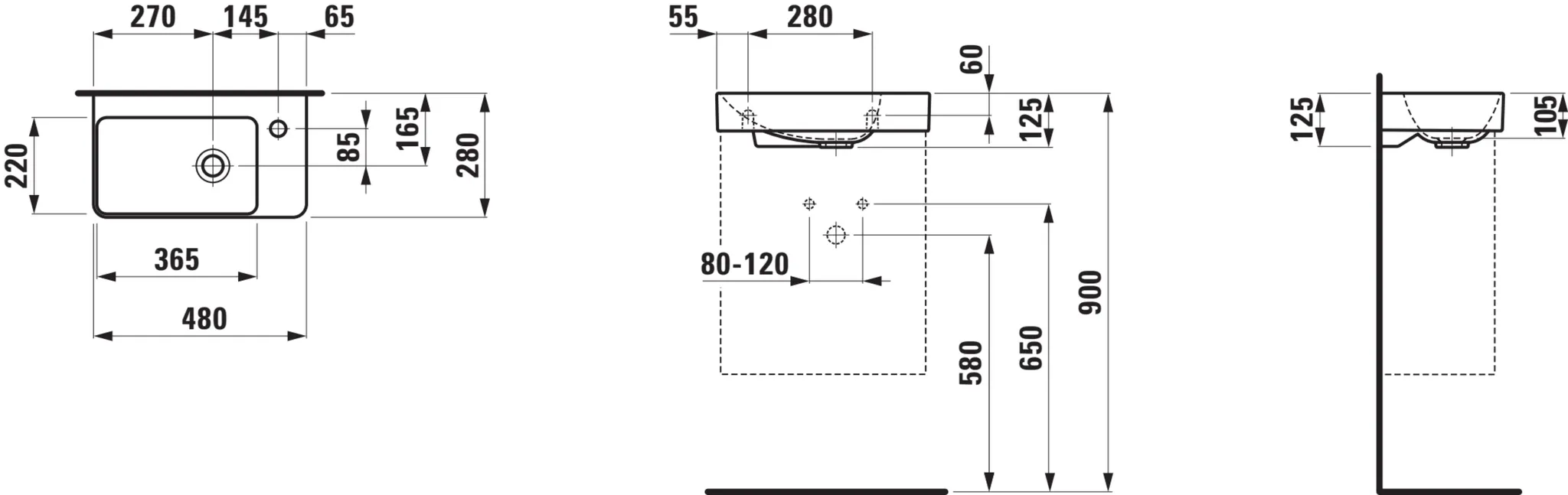 Pro X HWB Compact 81586.4 HLB rechts oHL, oÜL, 480x280, weiß