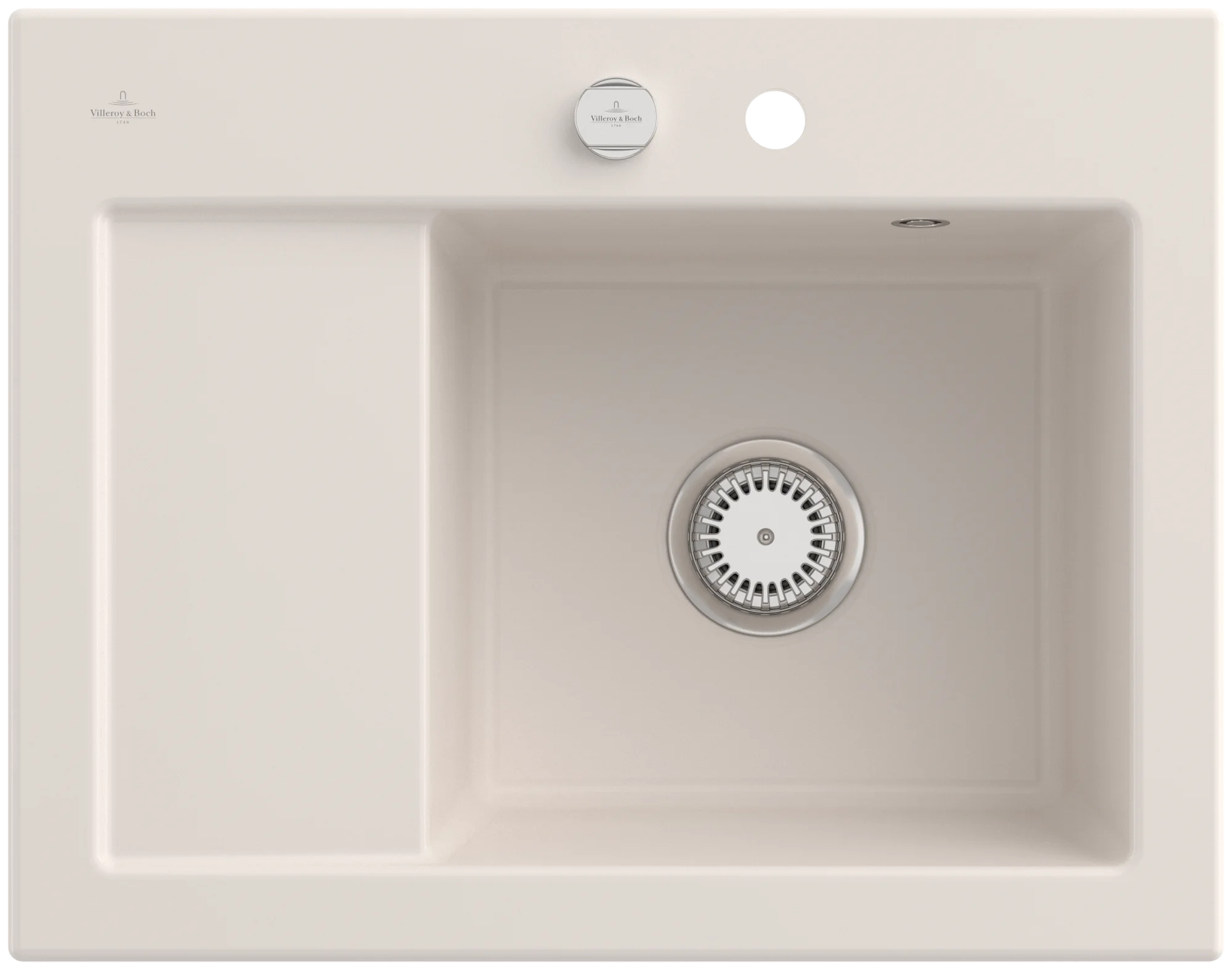 Villeroy & Boch Subway 45 Compact Einbauspüle, 650 x 510 mm, Keramik, Crema CeramicPlus