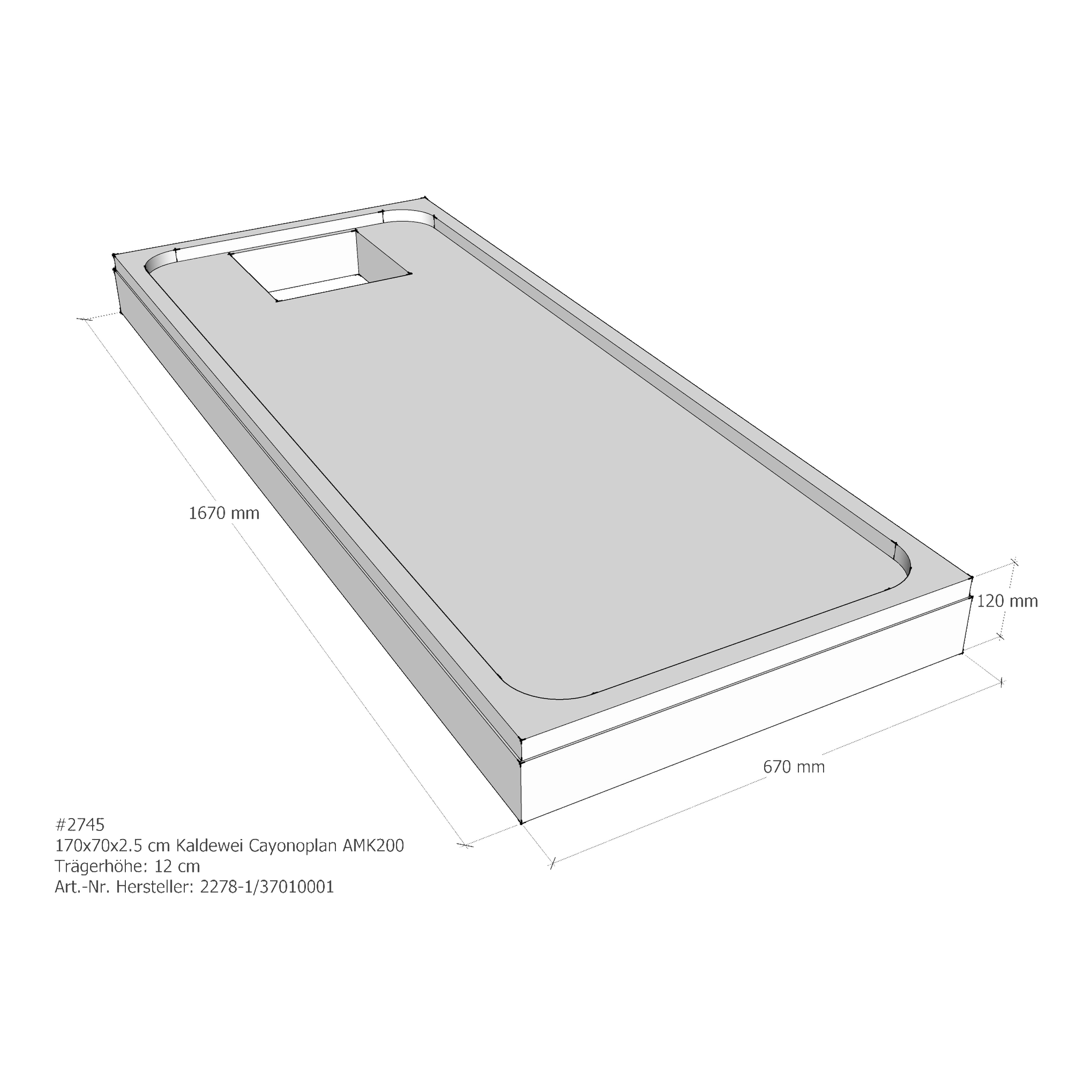 Duschwannenträger für Kaldewei Cayonoplan 170 × 70 × 2,5 cm Breite: 70 cm / Länge: 170 cm Duschwannenträger für Kaldewei Cayonoplan 170 × 70 × 2,5 cm Breite: 70 cm / Länge: 170 cm