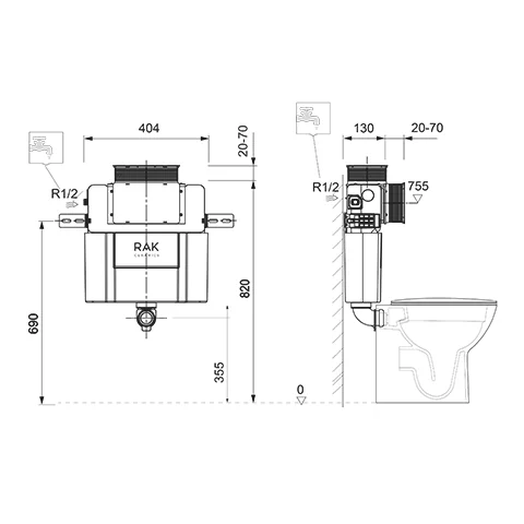 Kludi UNIFIX WC-Element 82 cm – robustes Design für Bad und Sanitär