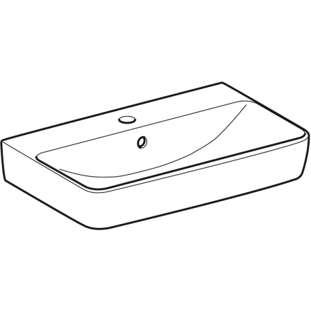 Eckwaschtisch „Renova Compact“, rechteckig, mit Überlauf 60 × 37 cm 